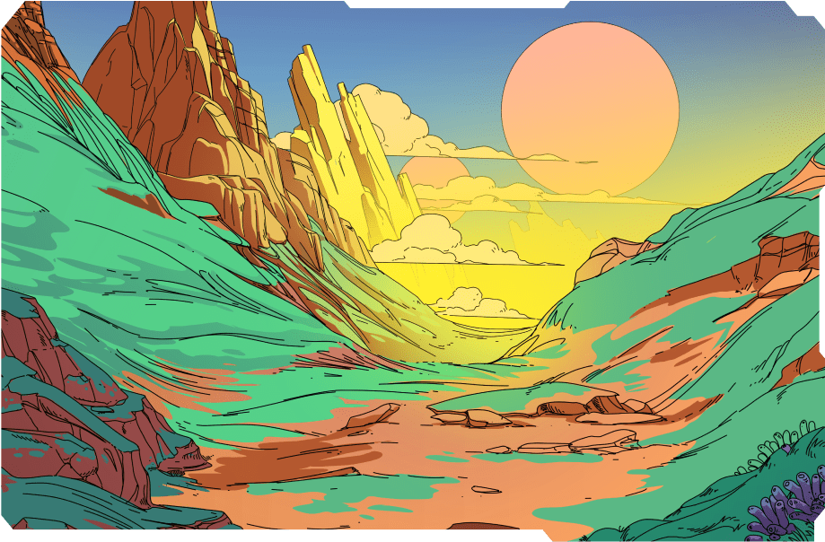 Mountains with sunshine